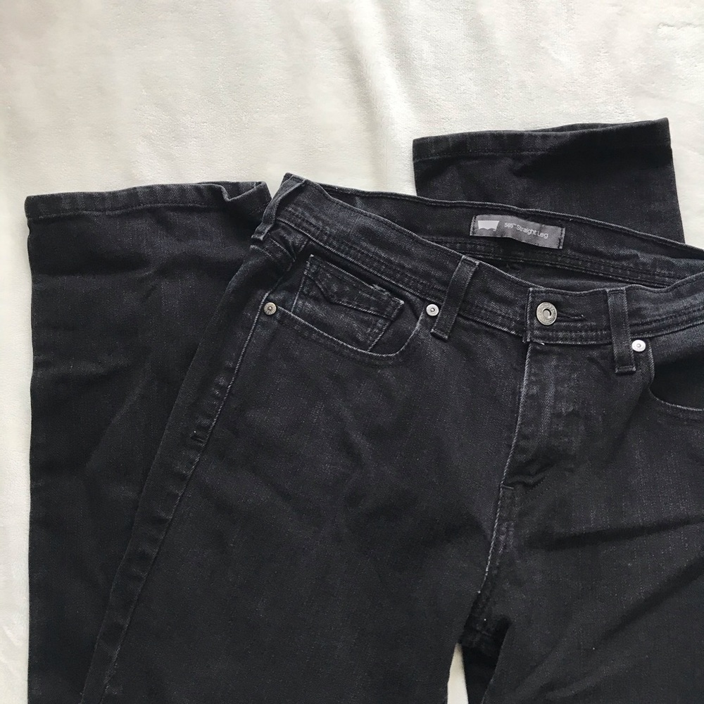 Levi’s 505 black straight leg jeans in size 29